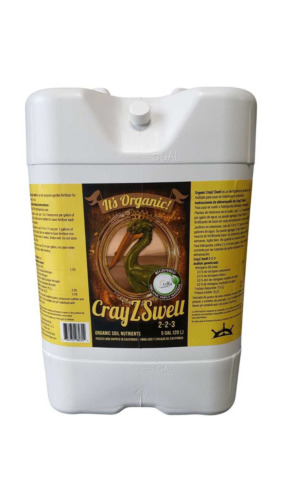 Mission Fertilizer CrayZ Swell 5G (Five Gallon) 2-2-3
