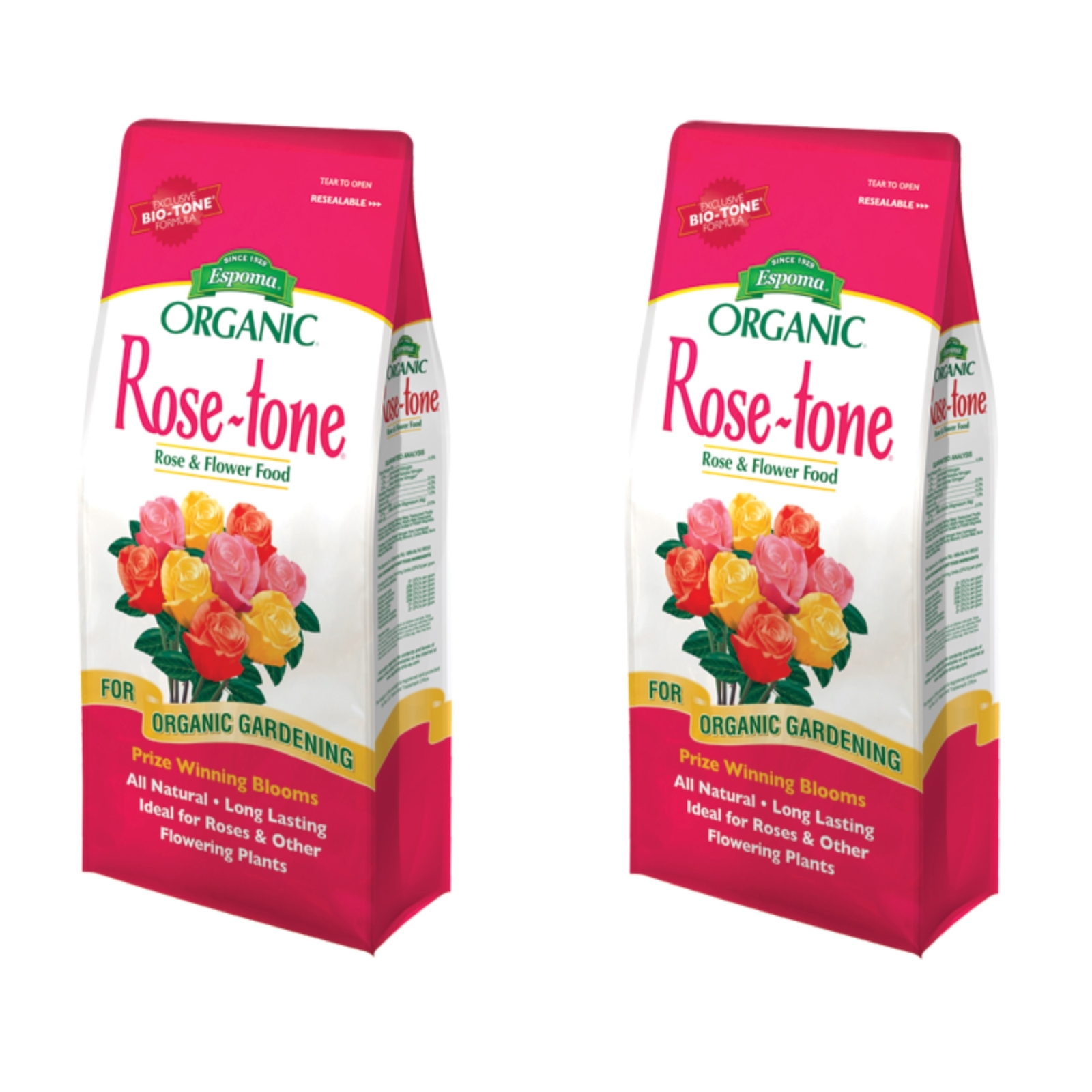 Espoma Organic Rose-tone Rose & Flower Food, 4 lbs Bags, 2 pack