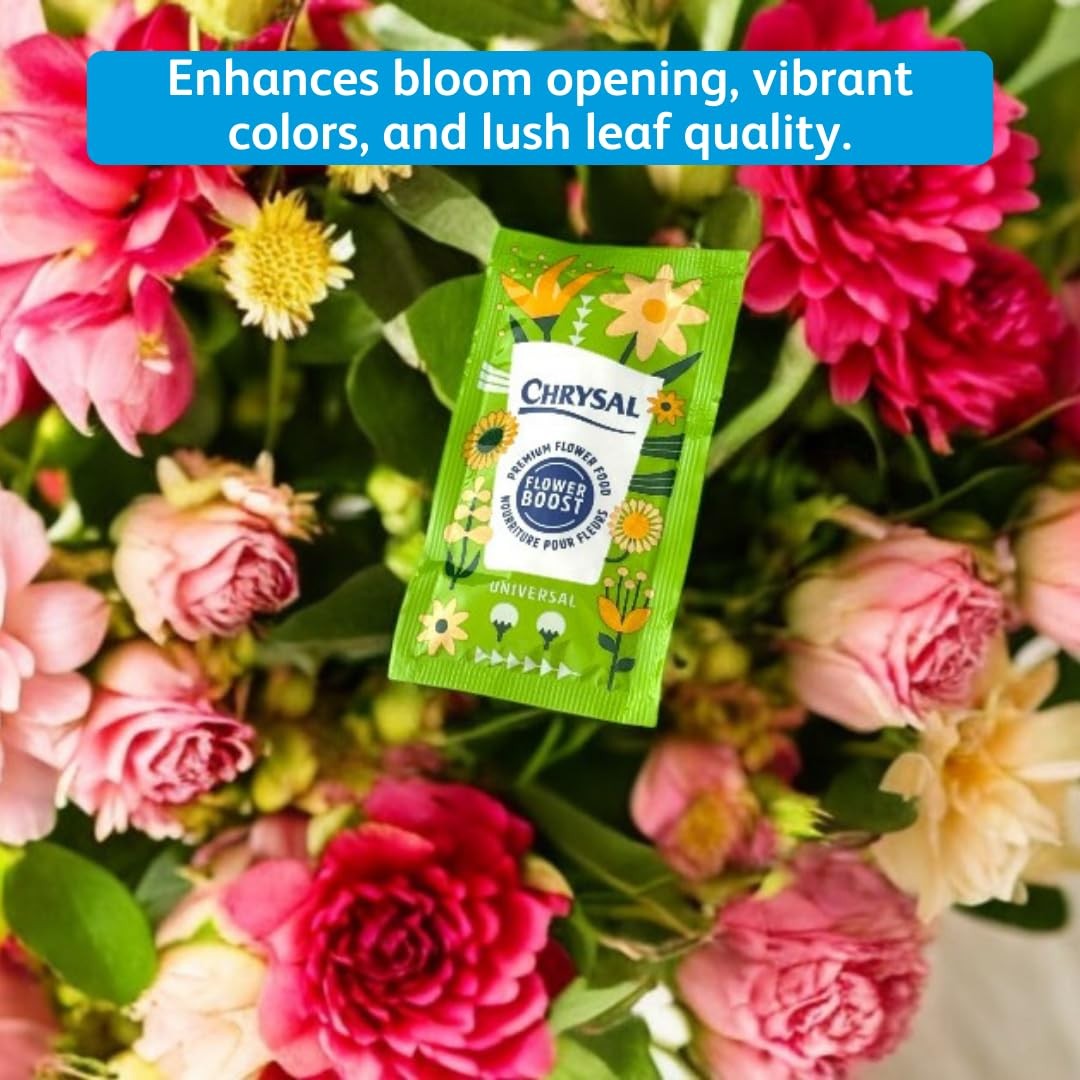Flower Food Packets for Fresh Arrangements & Bouquets 100 Count 10g
