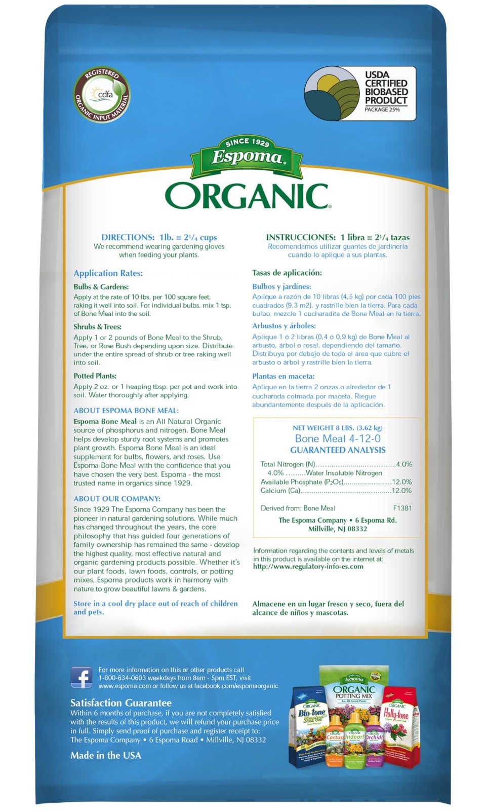Organic Bone Meal Fertilizer 4-12-0 – All-Natural Plant Food for Bulbs & Flowers