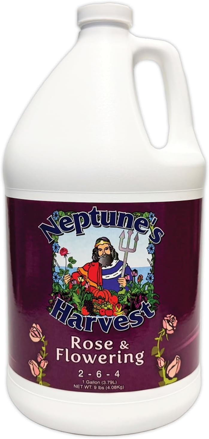 Organic Rose Fertilizer Gallon: Vibrant Blooms, Healthy Foliage, 2-6-4 Formula