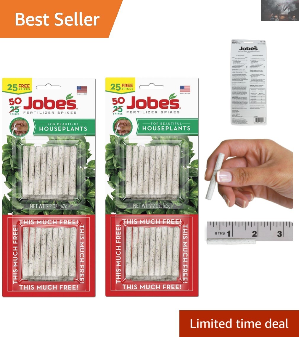 Jobe’s 50 Count Indoor Plant Fertilizer Spikes – Easy Nutrient Delivery System