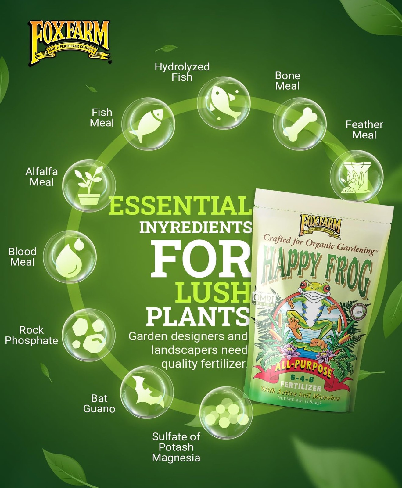 FoxFarm Happy Frog All Purpose Fertilizer – with Active Soil Microbes – Fast …