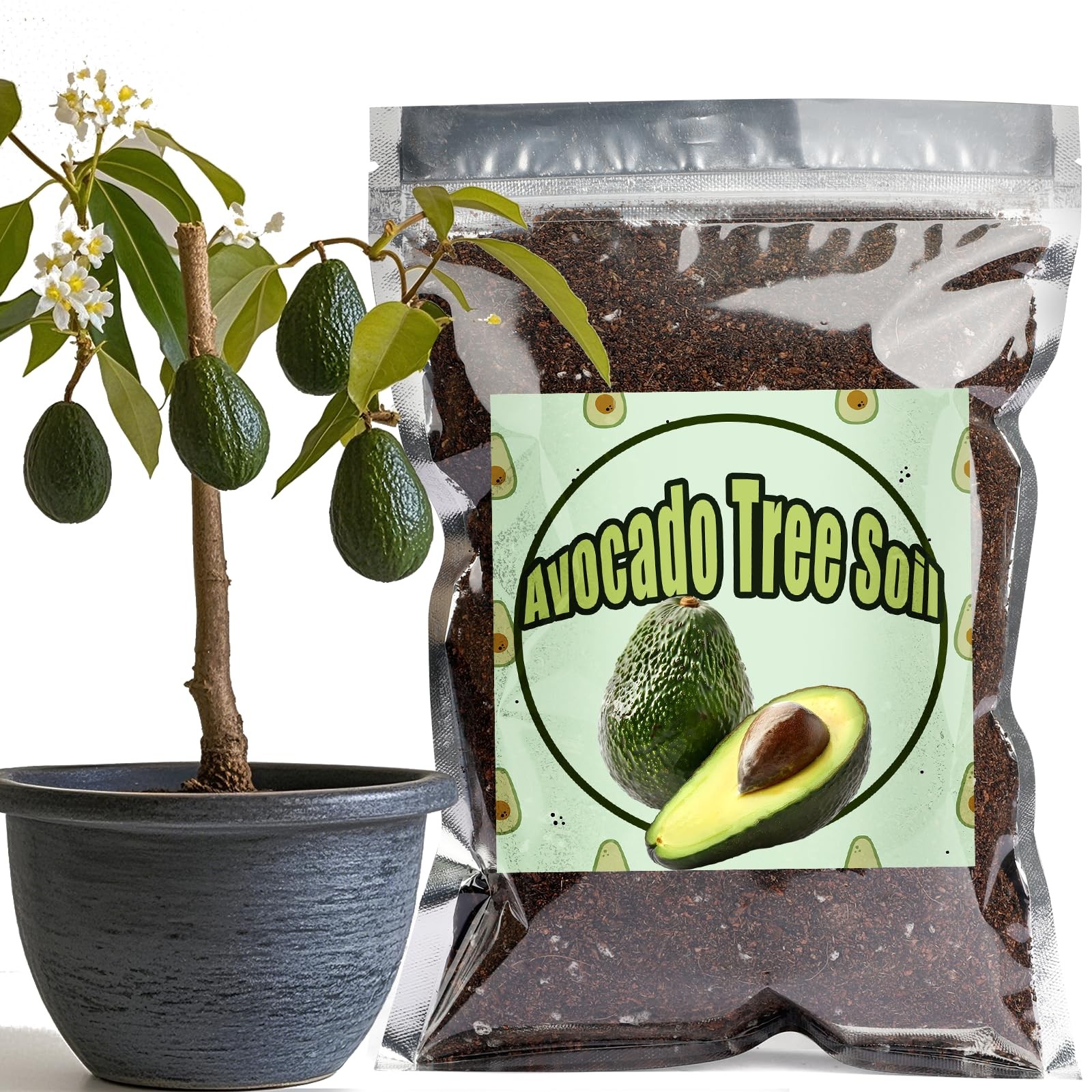 Organic Avocado Tree Potting Soil Mix 1qt, Enhance Growth and black