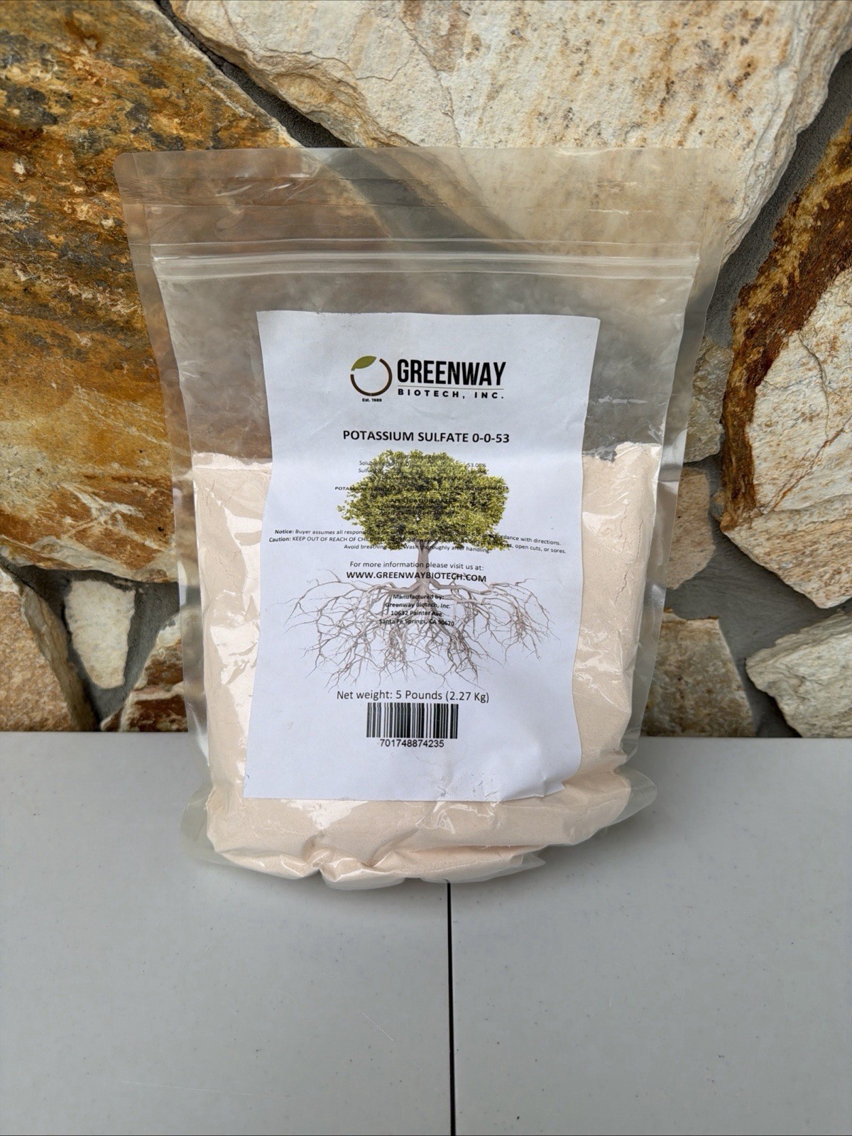 Potassium Sulfate 0-0-53 Plus 18% Sulfur 100% Water Soluble Potash 5 Pounds