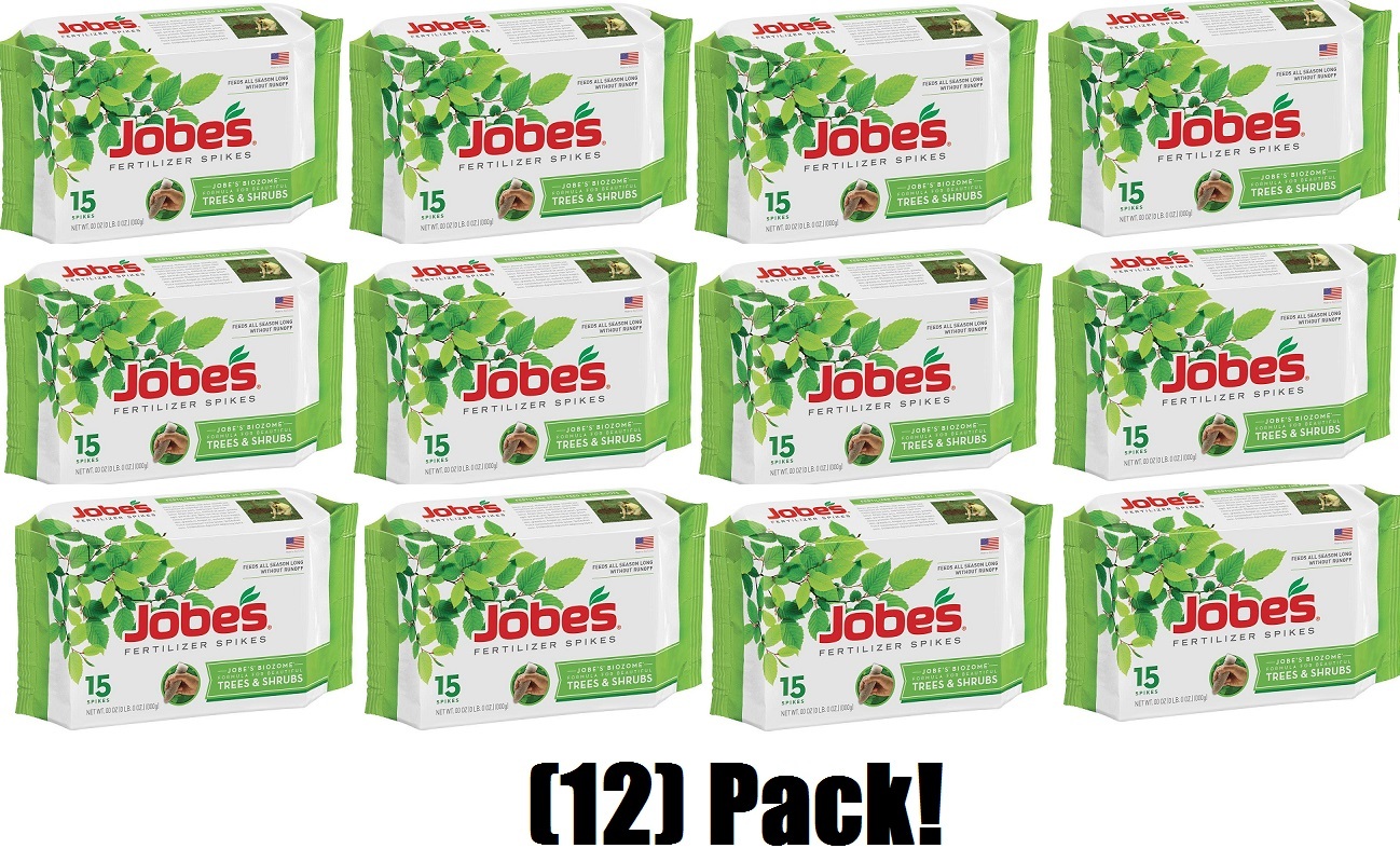 (12) ea Jobe’s 01610 15 Pack Tree & Shrub Food Fertilizer Spikes