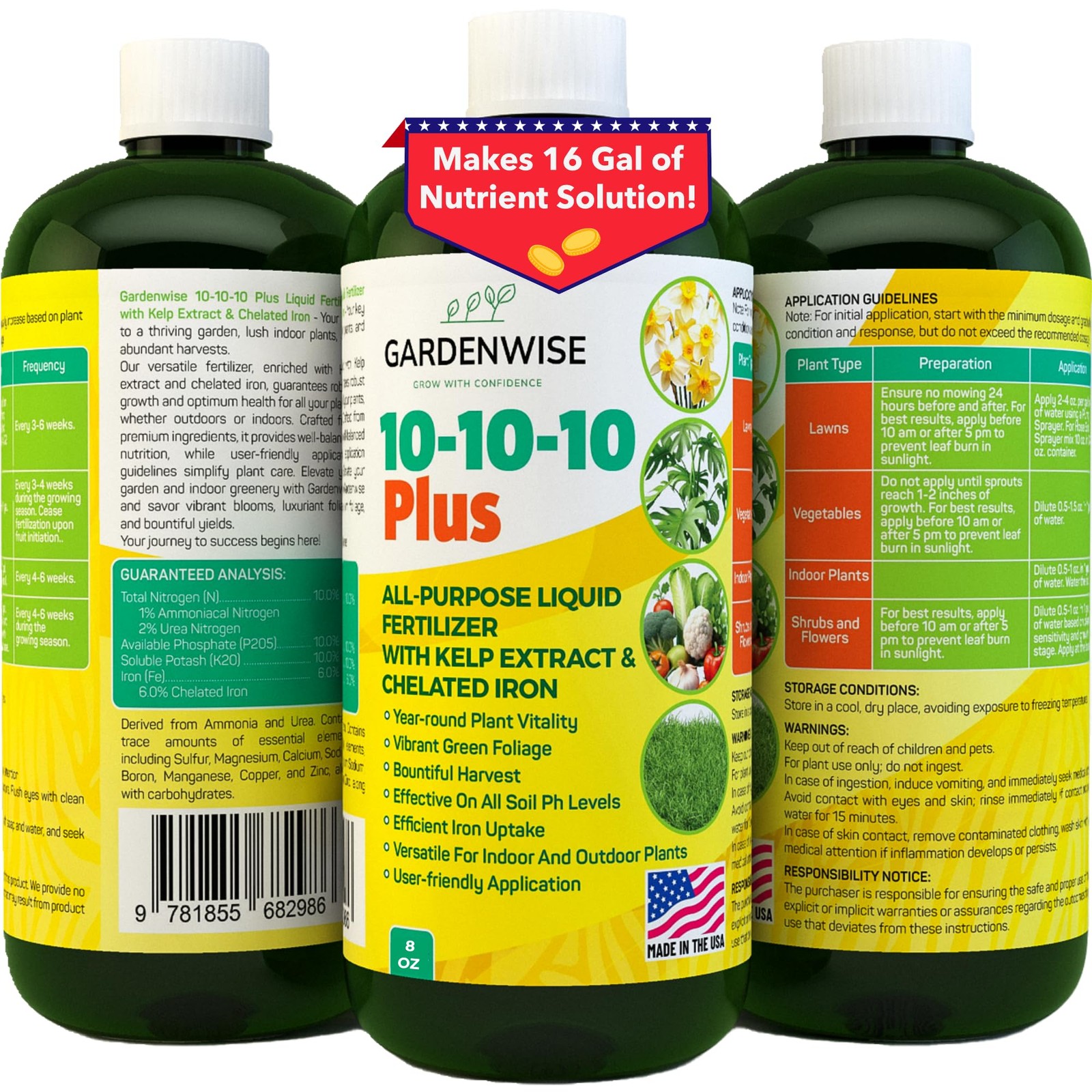 10-10-10 All Purpose Plant Food – 8 OZ, Liquid Fertilizer
