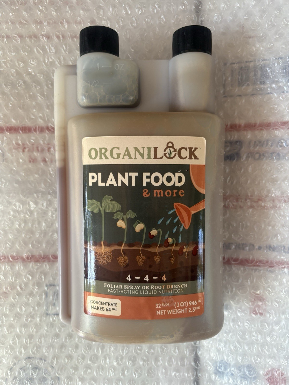OrganiLock Foliar Organic Boost Plant Food Fertilizer 32 Oz Concentrate = 64 Gal