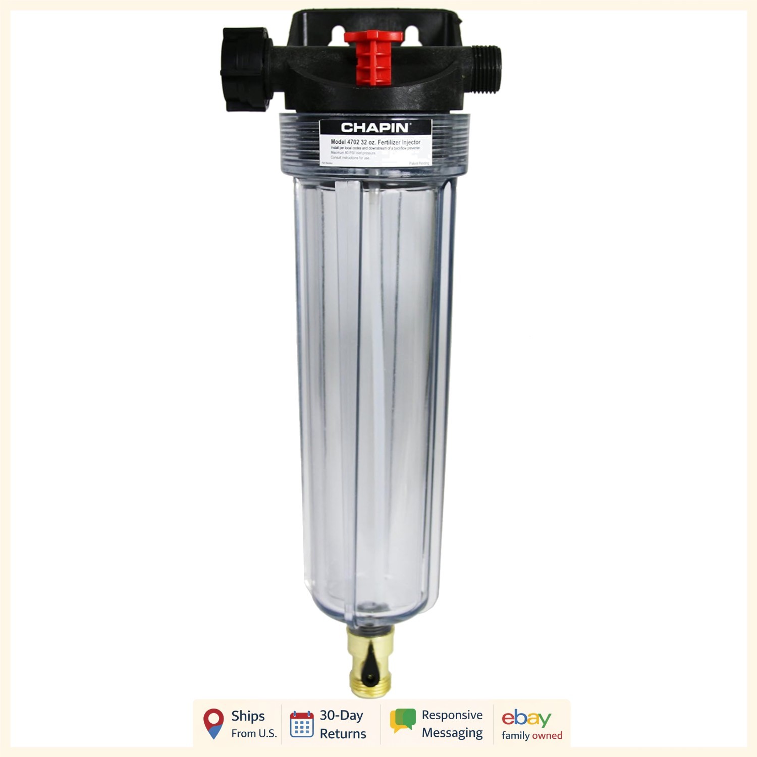 Drip Irrigation Fertilizer Injector with Funnel Top for Liquid & Granular Mixes