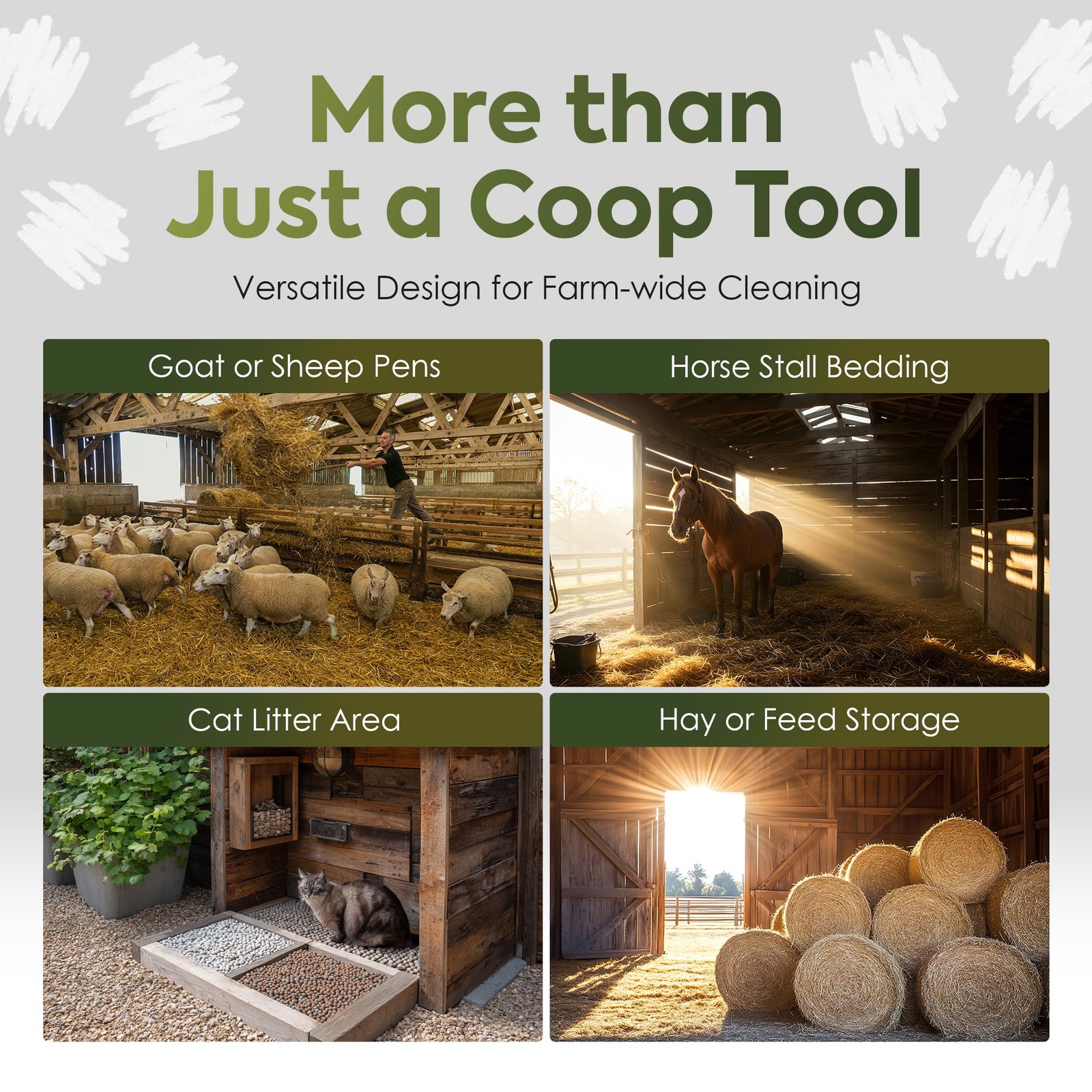 Coopmate 2-In-1 Chicken Coop Poop Scooper And Rake – Metal Sand Sifting Litter