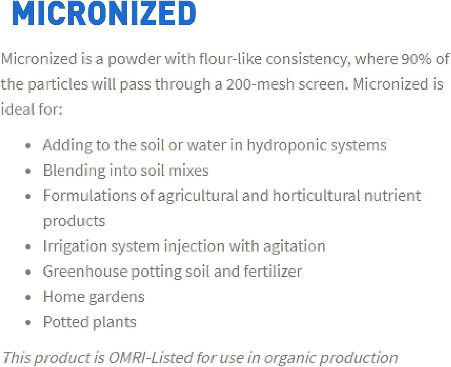 Azomite Raw Supply Organic Trace Mineral Powder 44LB Micronized, White