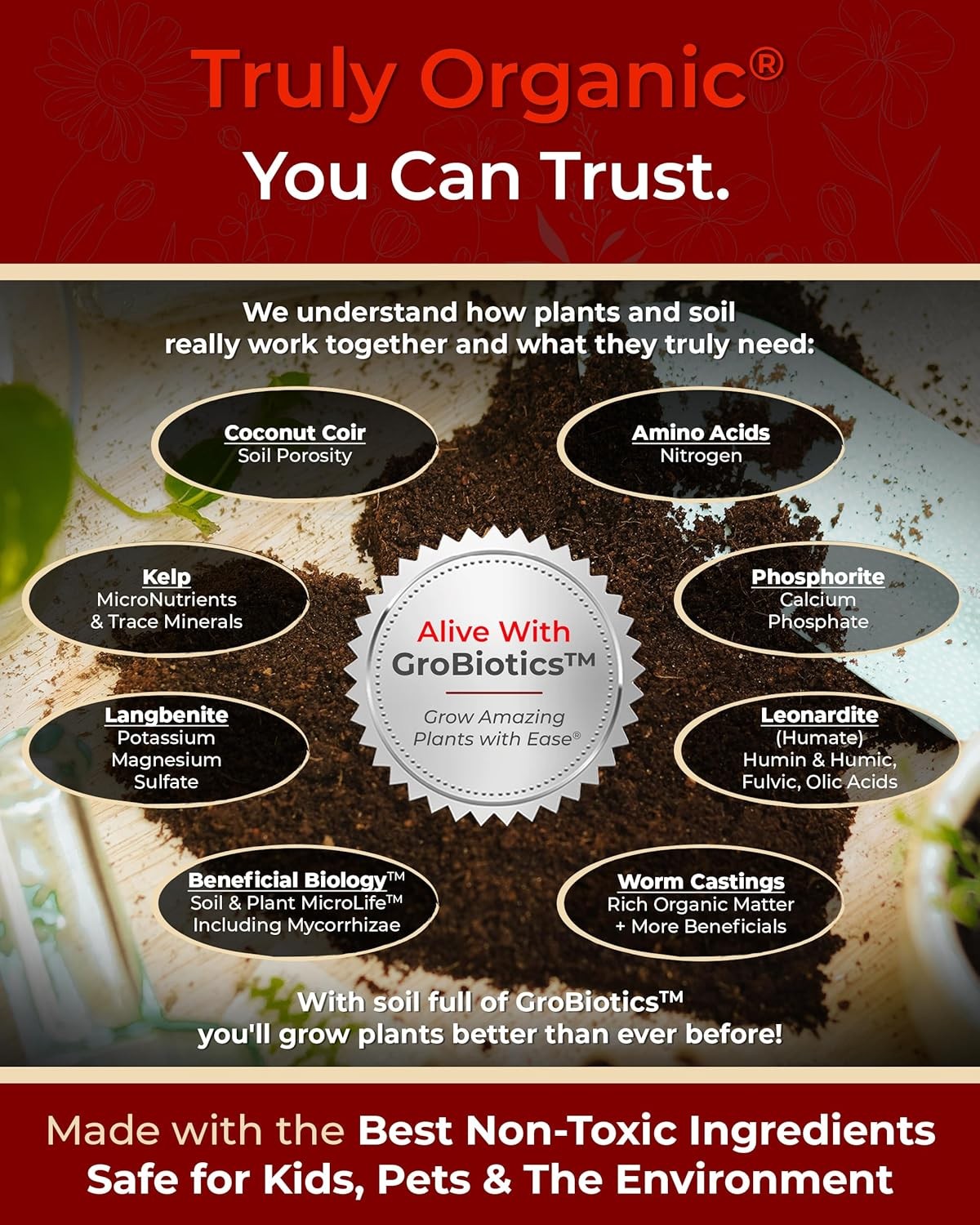Compressed organic potting soil: 100% organic