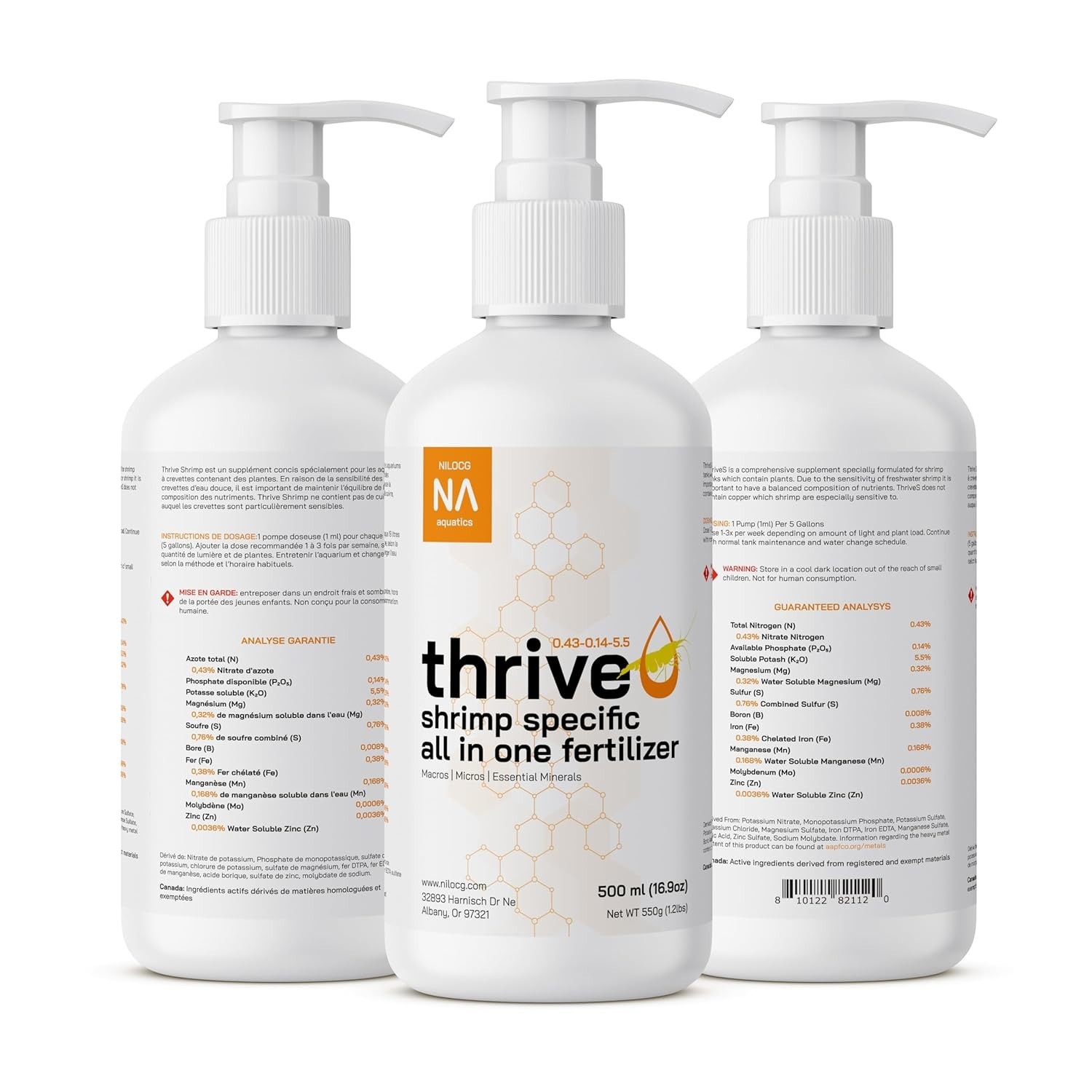 ThriveS Shrimp Specific All in One Aquarium Fertilizer – 500ml Liquid Plant Food