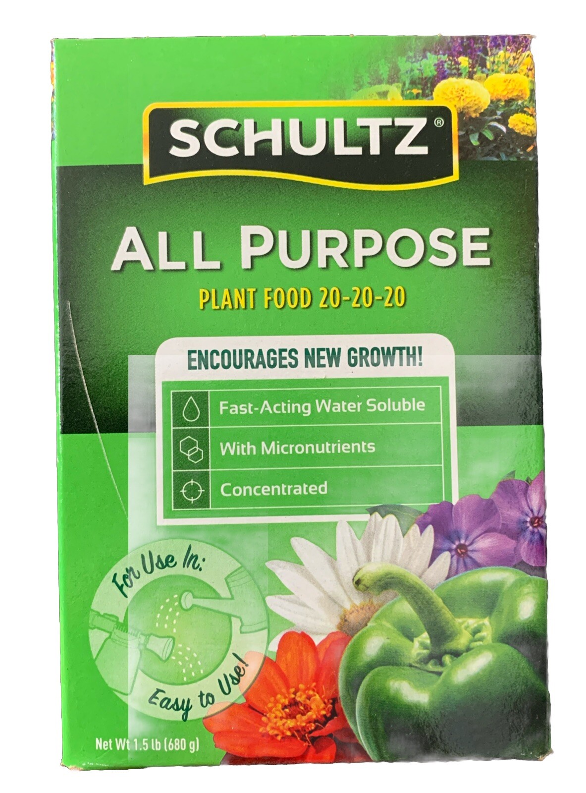 Schultz All Purpose Plant Food 20-20-20 Fast Acting Water Soluble 1.5 Lb
