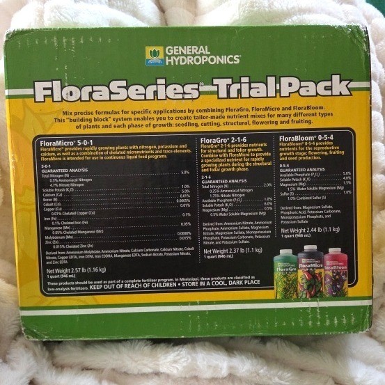 General Hydroponics FloraSeries Trial Pack 3 Part Nutrient System 1 Quart Each