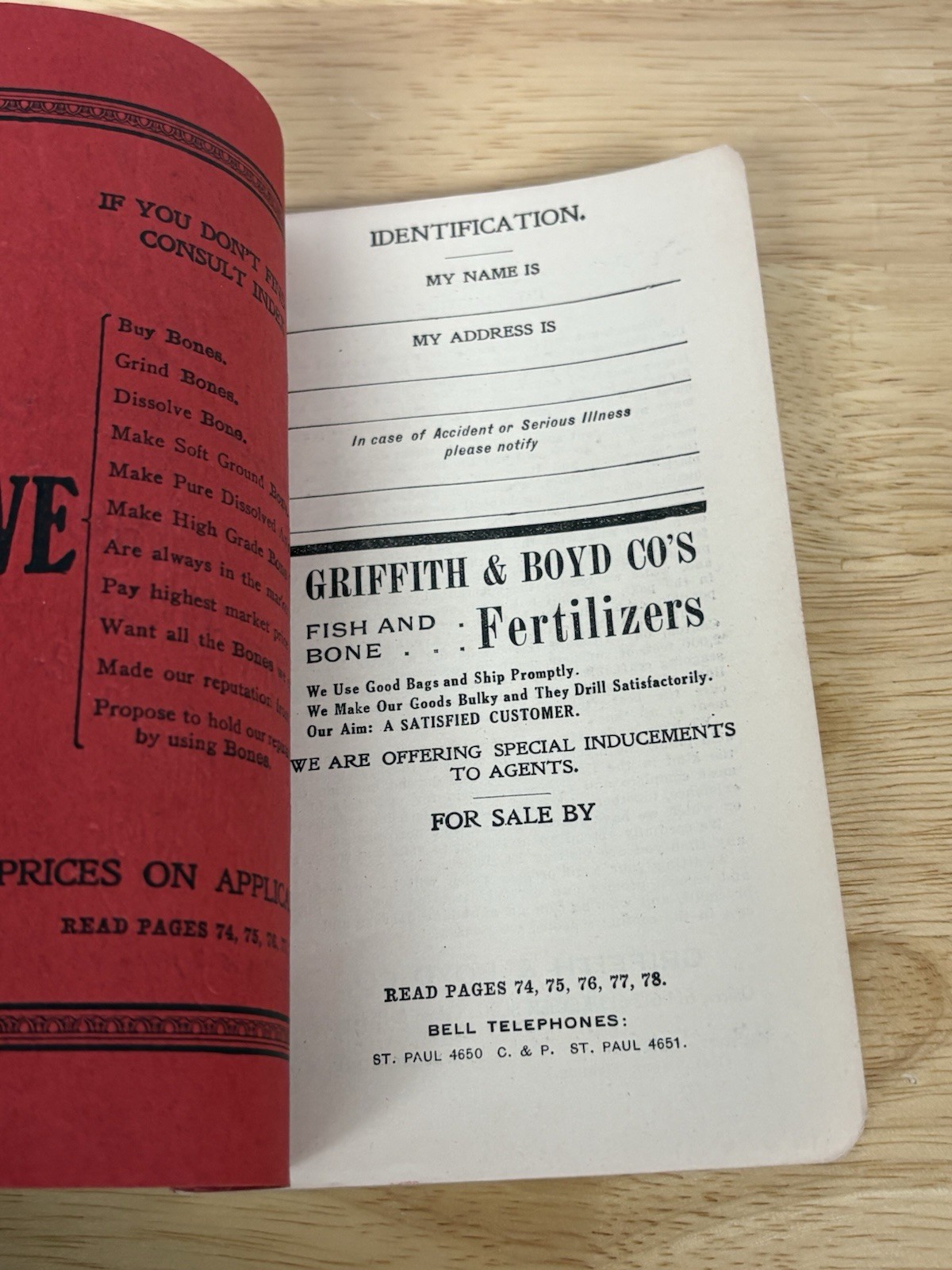 Griffith & Boyd Co Bone Fertilizers 1920 1921 Catalogs Baltimore MD Lot of 2