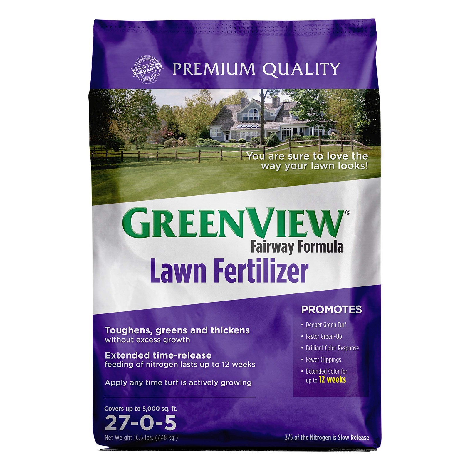 GreenView Fairway Formula Lawn Fertilizer 16.5 lb Bag Slow Release Nitrogen F…