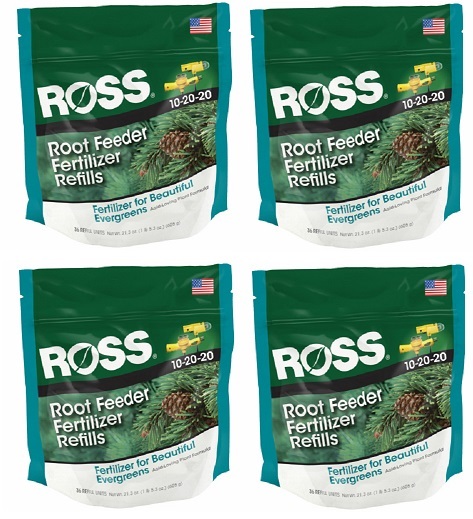 (4) pk Ross 14266 32 pack Evergreen Acid Root Feeder Fertilizer Refill Cartridge