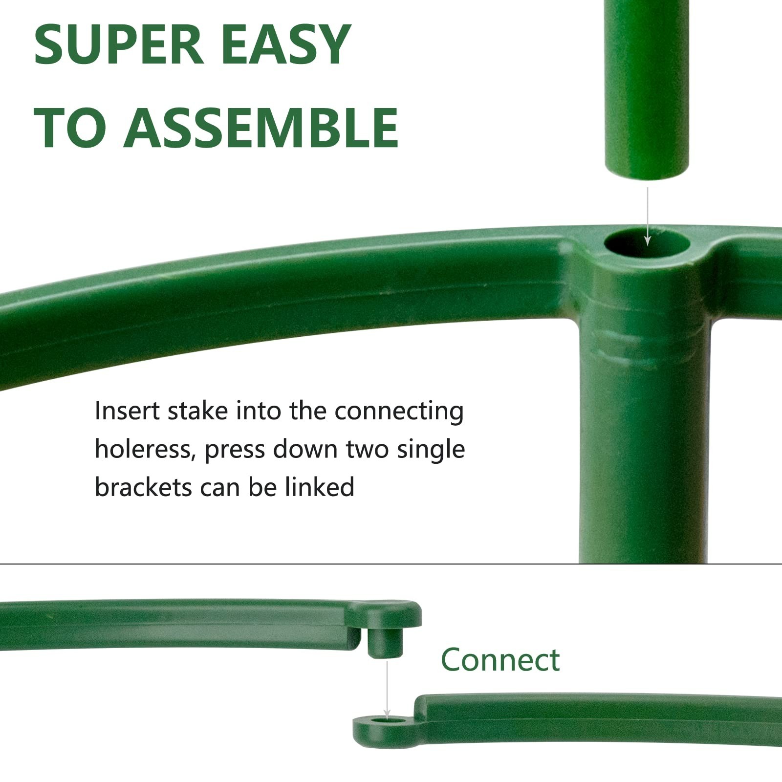 36Packs Plant Support Stake Half Round Plant Support for Indoor Plants, Stack…