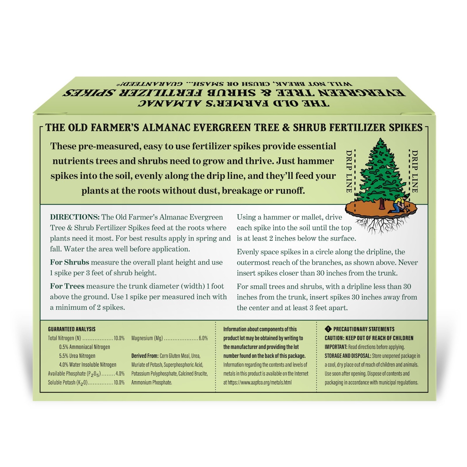 Evergreen Tree & Shrub Fertilizer Spikes 10-4-10 – 24 Spikes, 6.0 Lbs, Boost Gro