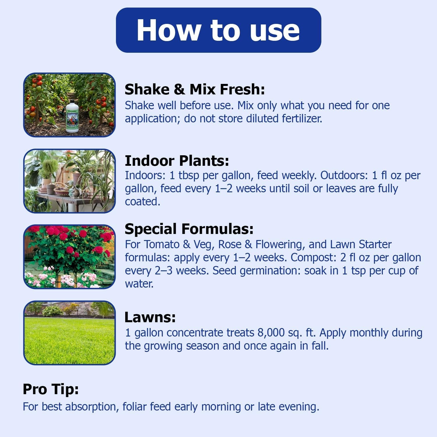 Seaweed Plant Food 0-0-1 – Multi-Purpose Organic Liquid Fertilizer – Indoor