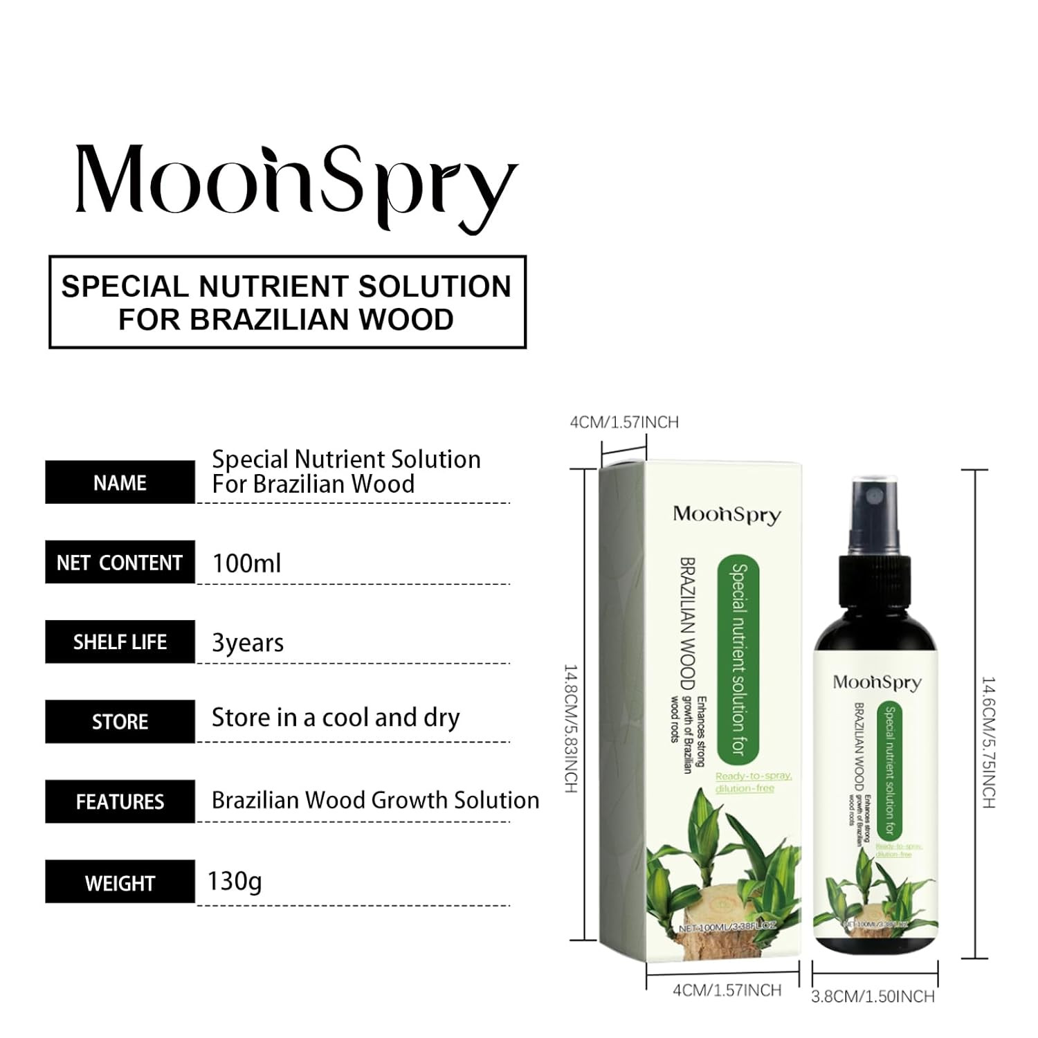 Moonspry Brazilian Lucky Wood Plant Food, Lucky Bamboo Liquid Fertilizer，Braz…