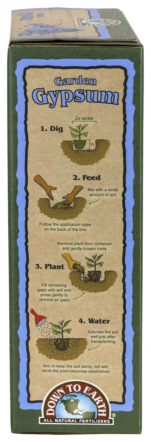 Down To Earth Organic Gypsum Fertilizer 5 Lb Improves Clay Soil Drainage