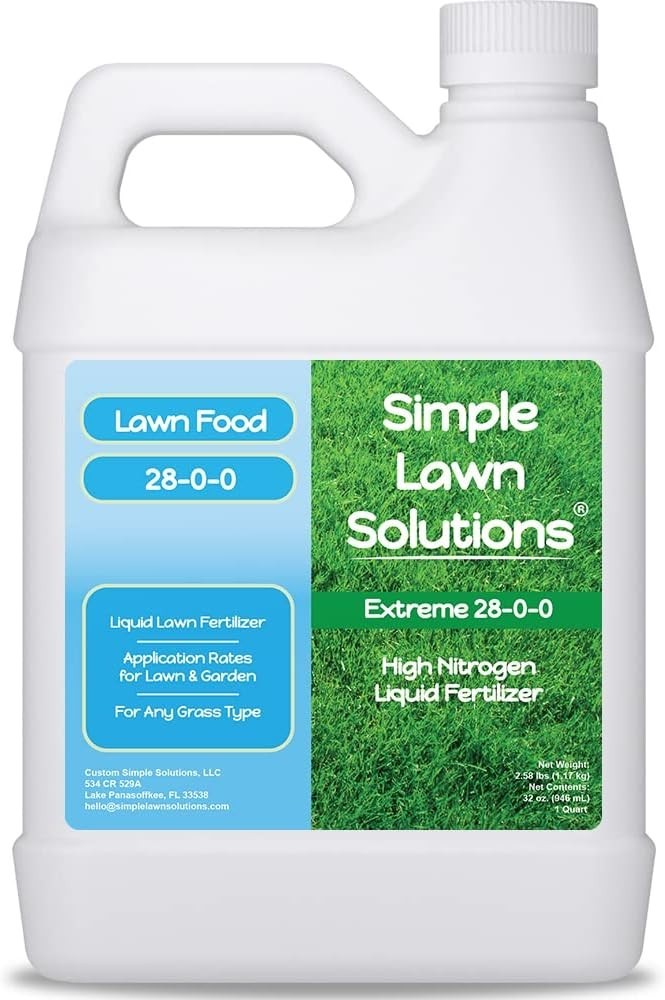 28-0-0 Liquid Lawn Food – Quick & Slow Release Fertilizer, 1 Quart