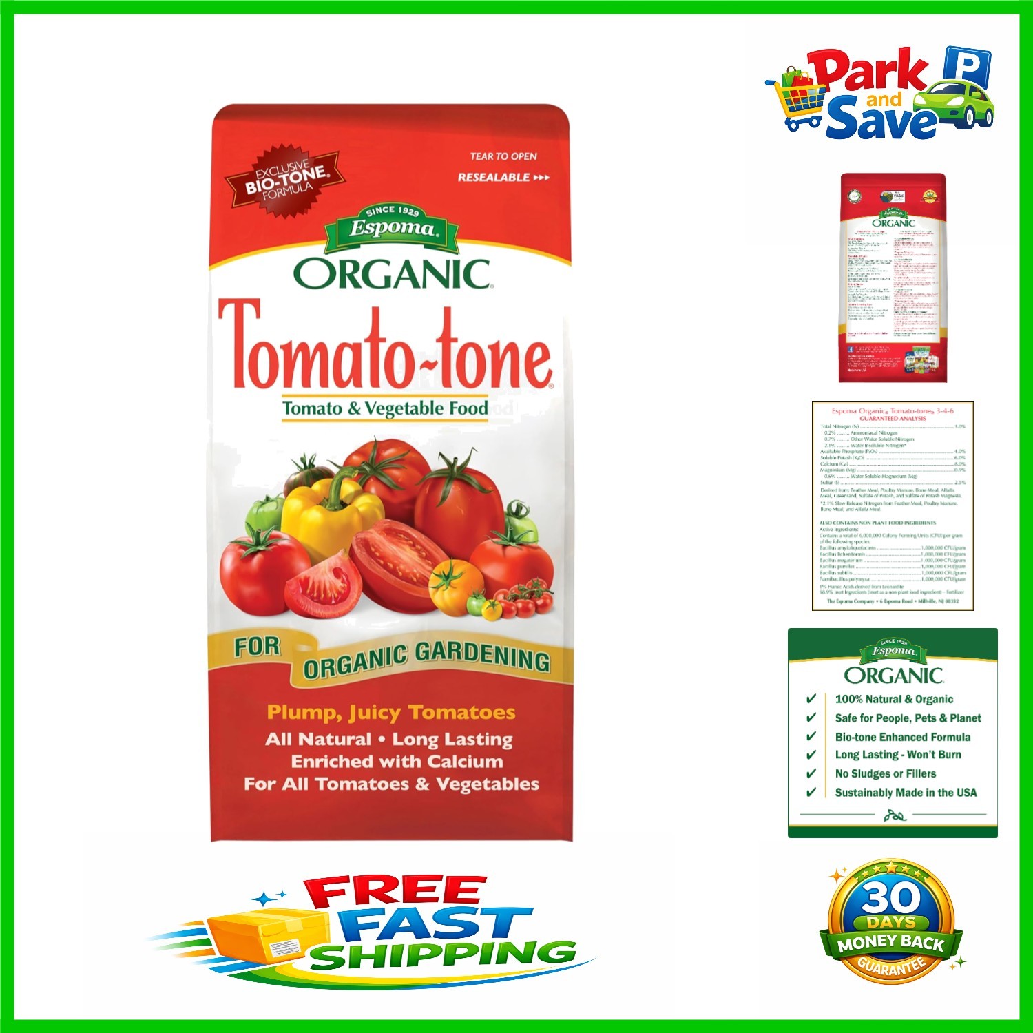 Organic Tomato-Tone 3-4-6 Fertilizer with 8% Calcium – 4 lb for Abundant Harv…