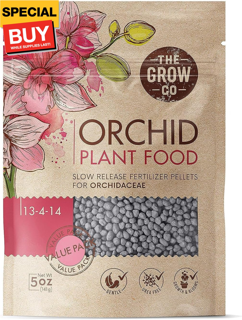 Orchid Plant Food (5 oz, 50+ Applications) – Bloom Booster Fertilizer Pellets fo