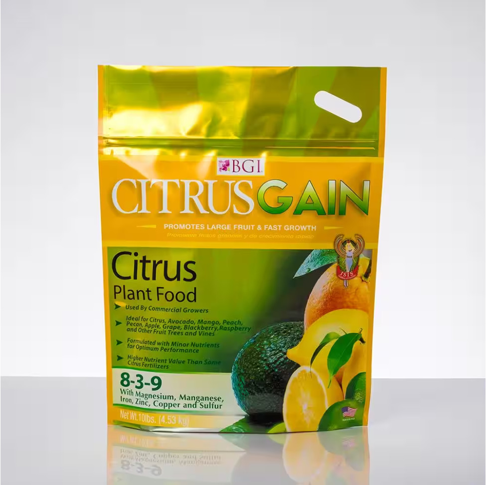 Bgi Citrusgain 8-3-9- Citrus Plant Food Fertilizer – 10lbs.