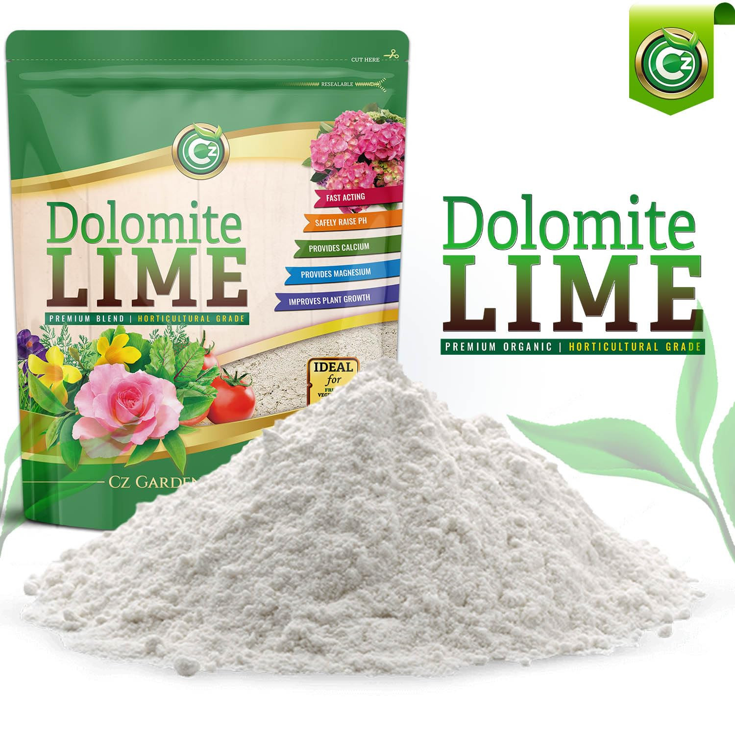Organic Dolomite Lime 5LB – Made in USA – OMRI Listed – Garden Soil Amendment Fe