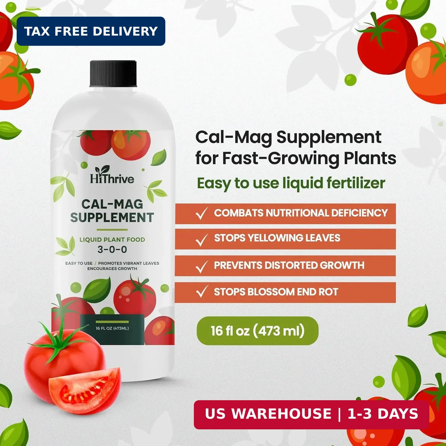 16oz Cal Mag for Plants – Makes 96 Gallons of Calmag for Plants Fertilizer, Liqu