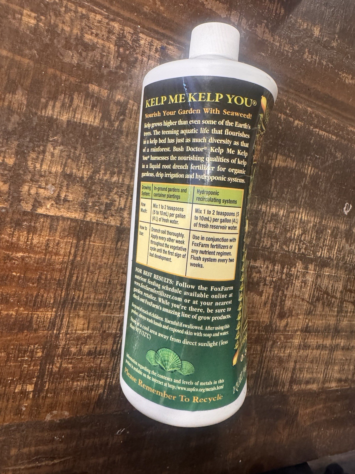 2x-FoxFarm Bushdoctor Kelp Me Kelp You Fertilizer 1 Quart Per Bottle (2 Total)