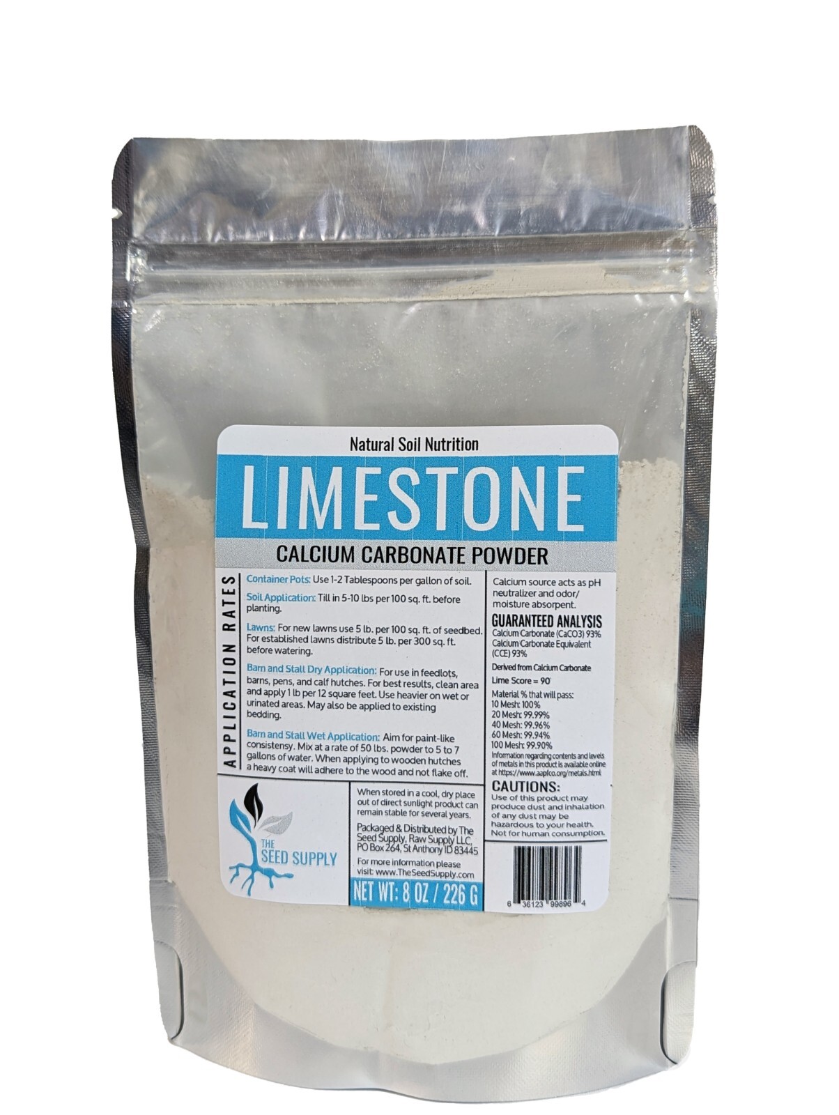 8 Ounce Limestone Calcium Carbonate Powder | Odor Reducer | Moisture Absorption