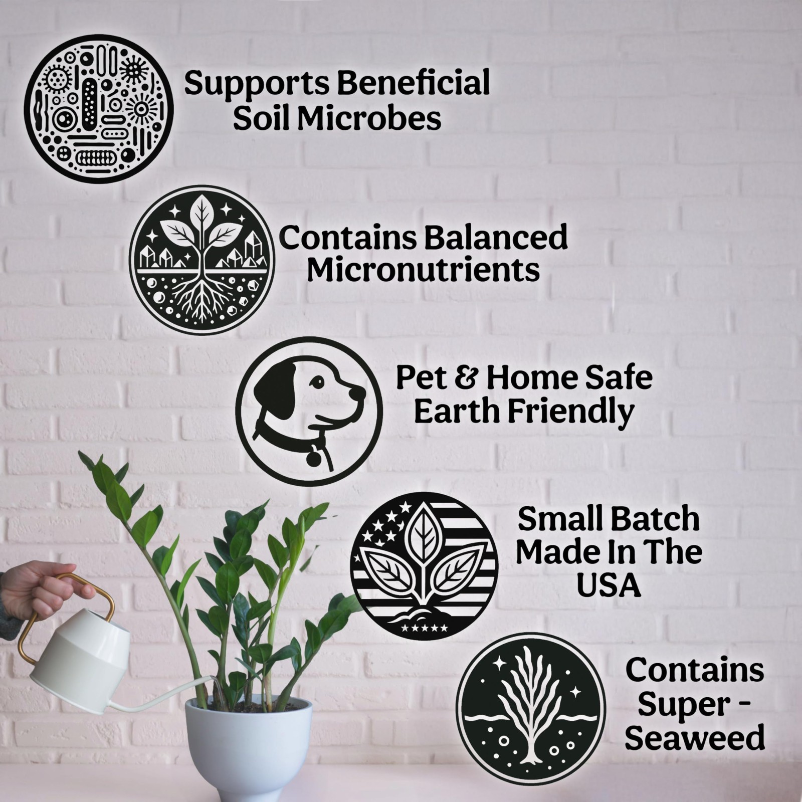 Organic Liquid Fertilizer for Indoor Plants – All-Purpose 5-5-5 with Sea Kelp, 8