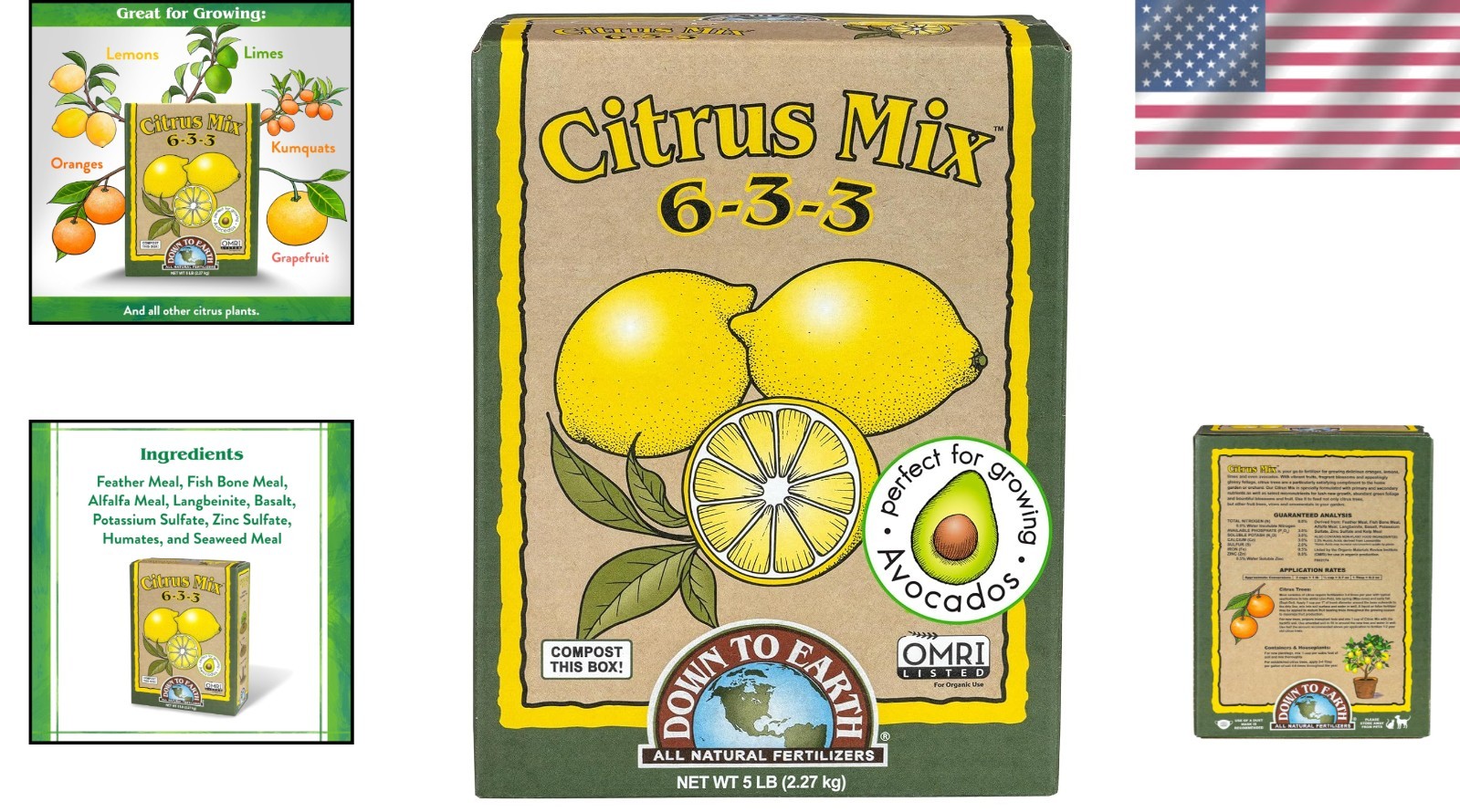 Organic Citrus Mix Fertilizer 6-3-3 – 5 lb for Vibrant Lemon & Avocado Growth