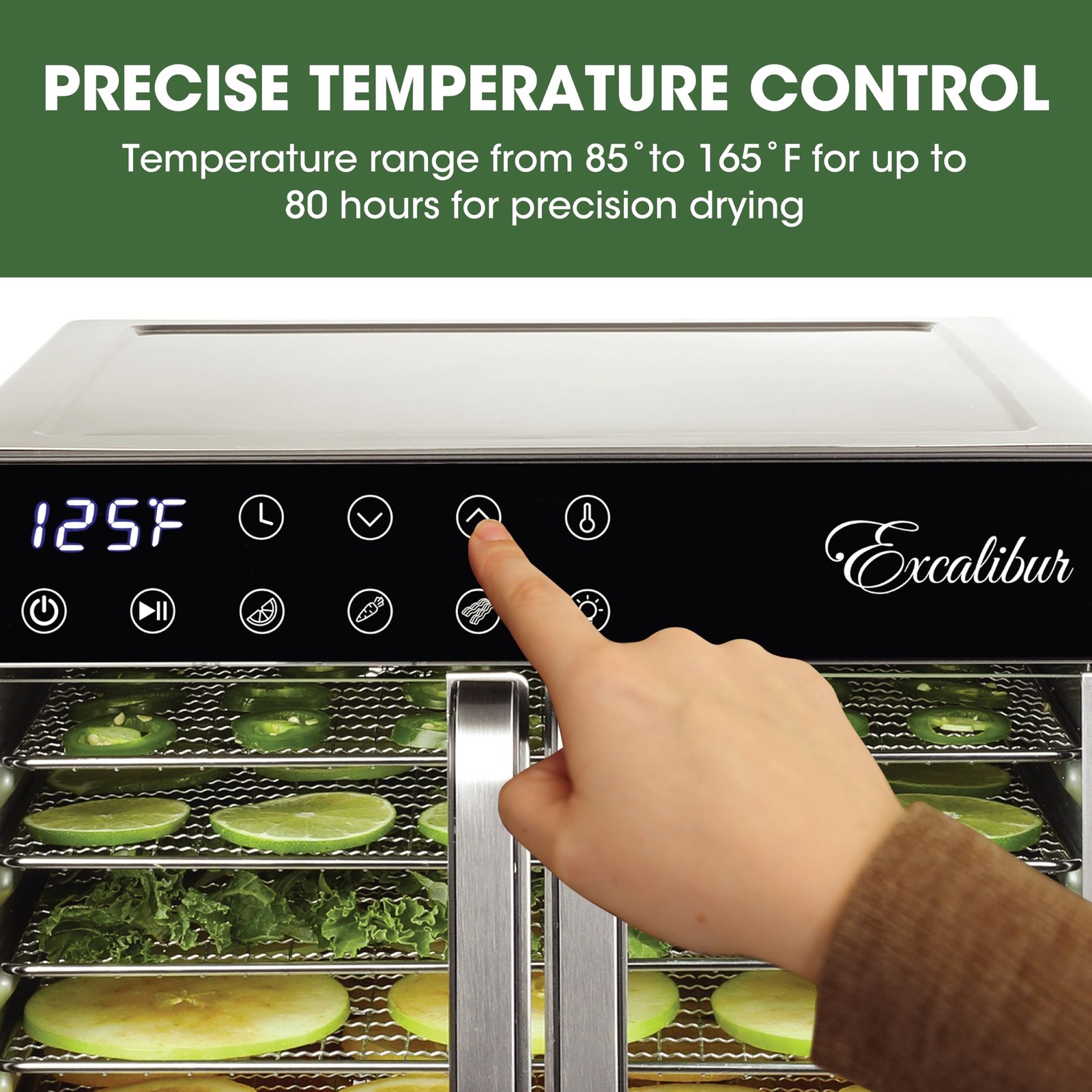 Excalibur Food Dehydrator 8-Tray for Jerky, Fruit, Vegetables, Herbs, Pet Tre…