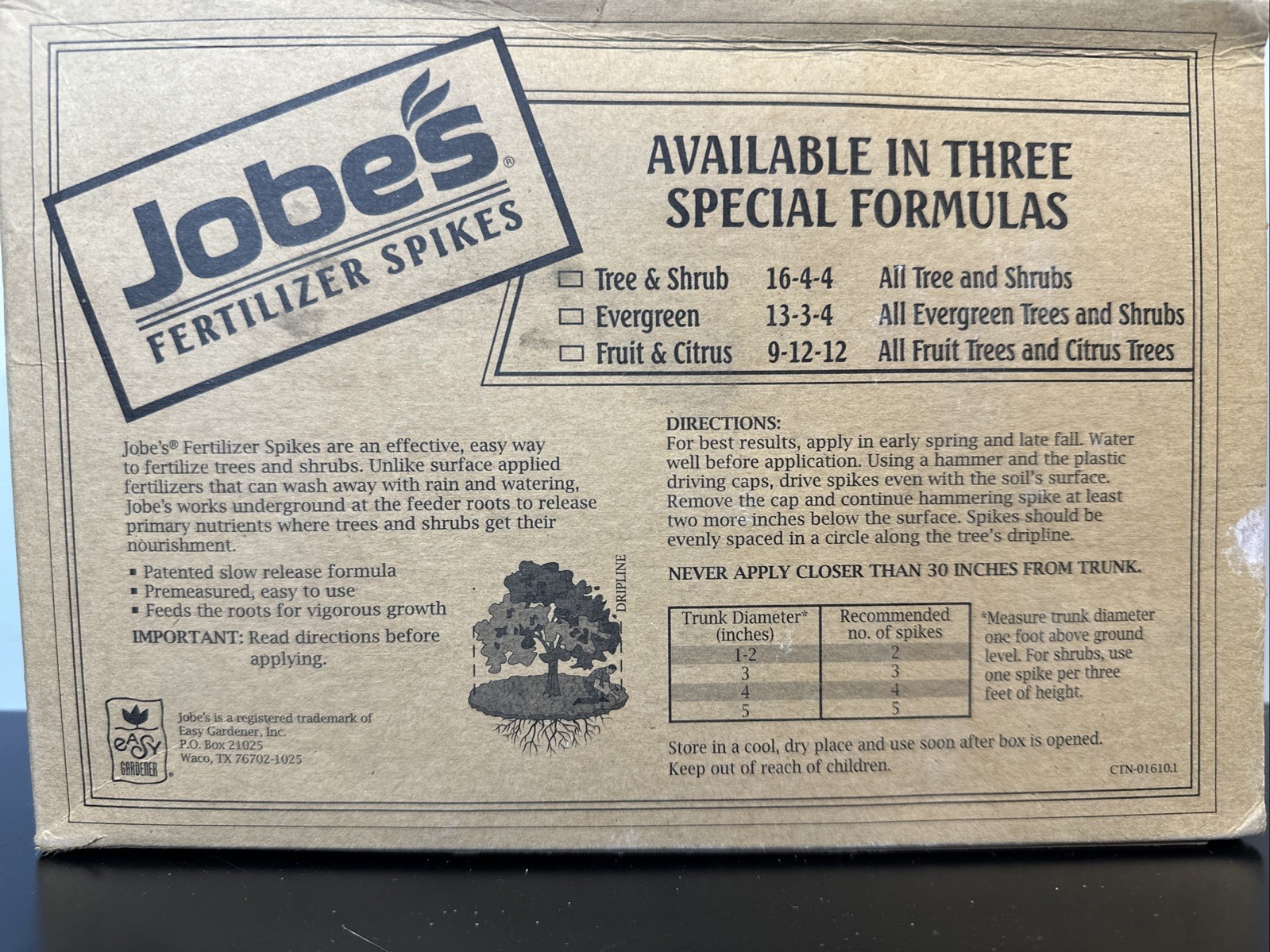 Jobe’s 01611 12 Count Evergreen Fertilizer Food Spikes – Pack of 12 Open Box