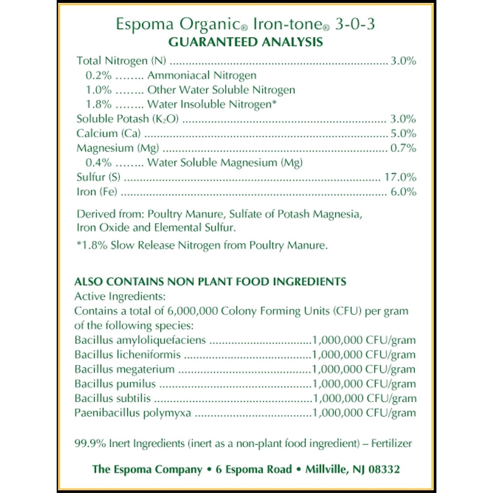 Espoma IT5 Iron-Tone Plant Supplement, 3-2-2, 5-Lb.