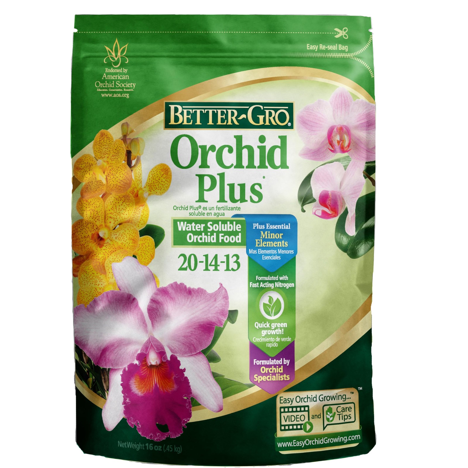 Orchid Plus 20-14-13 – Urea-Free Orchid Fertilizer for Vigorous Growth, Water…