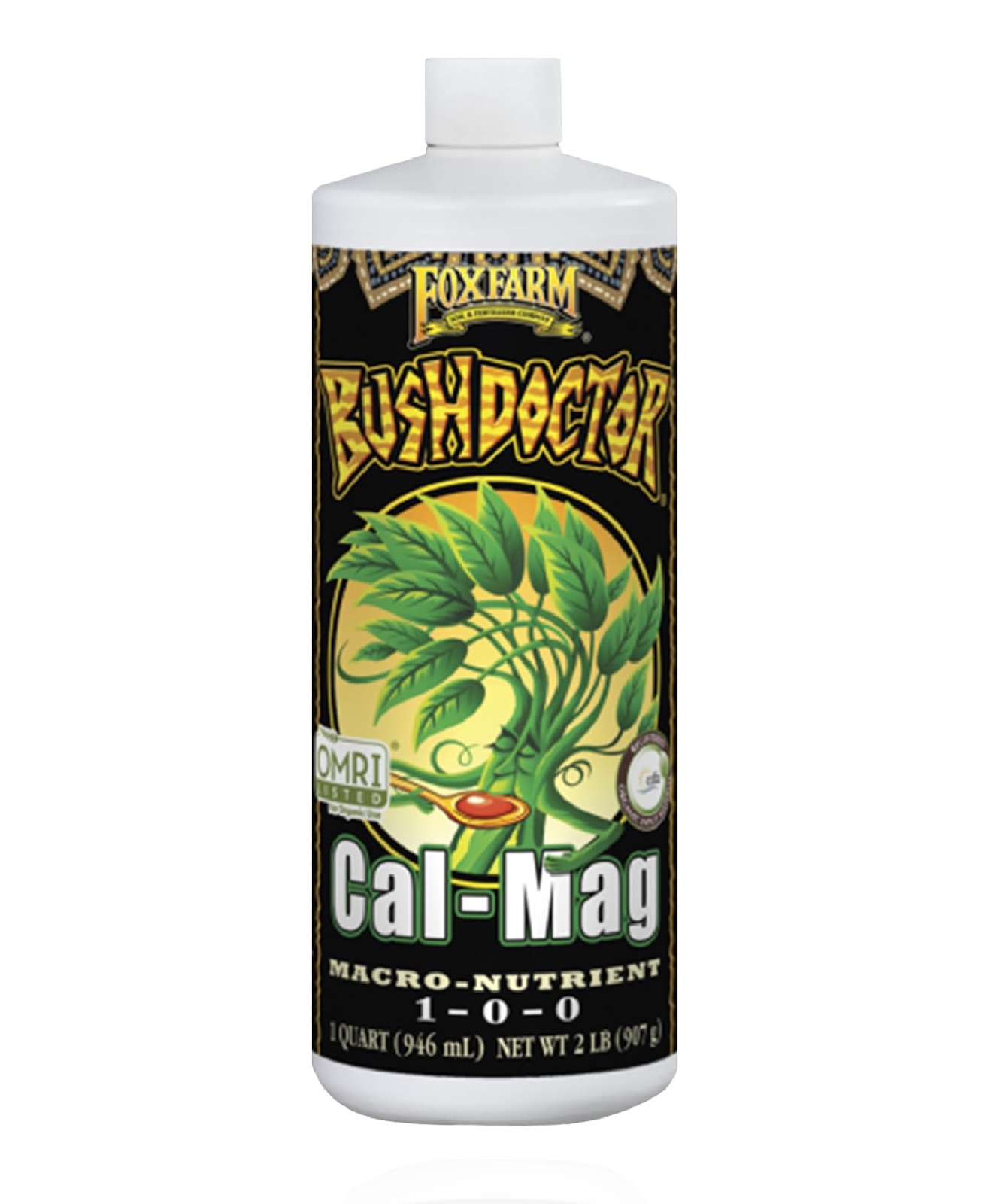 FoxFarm Bush Doctor Cal Mag Fertilizer 1 Quart for Healthy Plants and Gardens