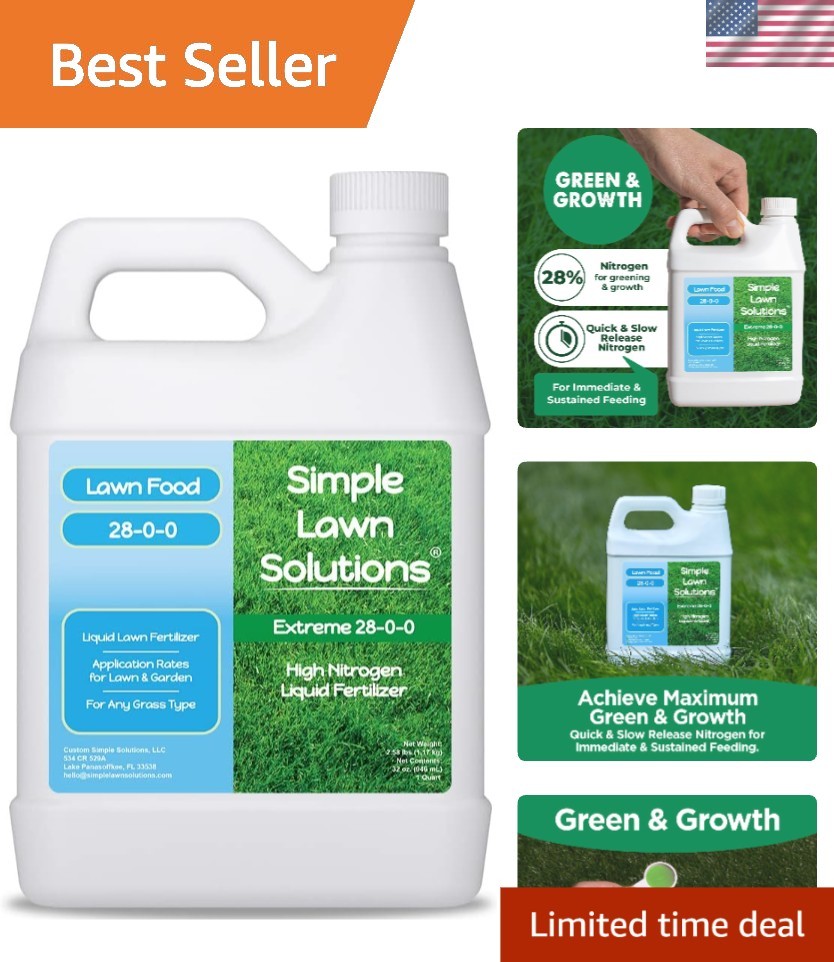 Maximum Green & Growth- High Nitrogen 28-0-0 NPK- Lawn Food Quality Liquid Fe…