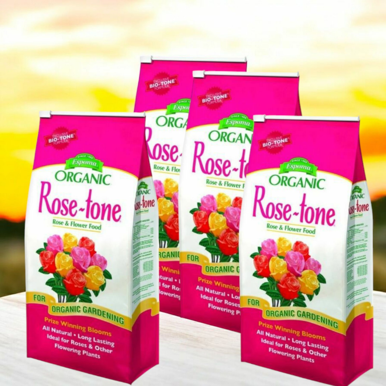 4 Bags Espoma Rose-tone Organic Granules Plant Food 4lb Roses & Flowering Shrubs