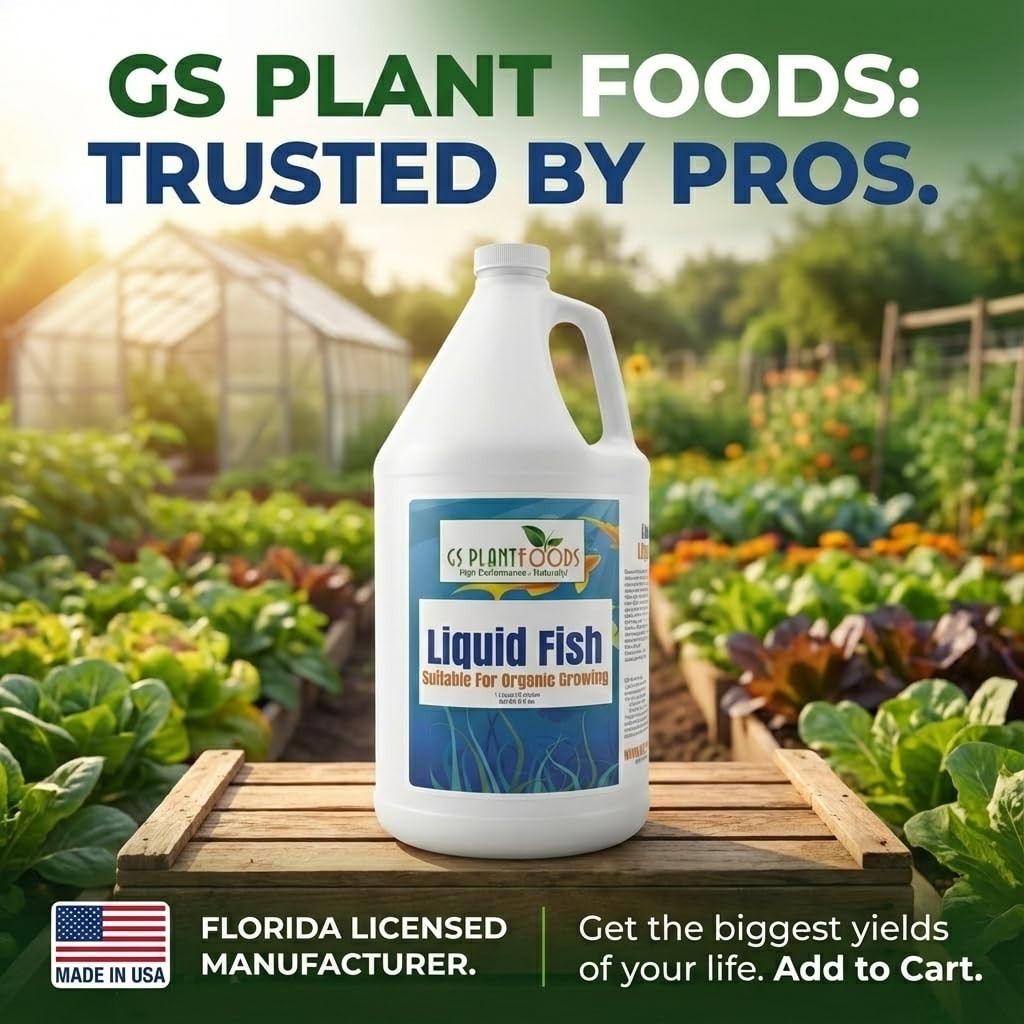Organic Liquid Fish Fertilizer 1 Gallon – Hydrolyzed Nutrient Boost for Gardens