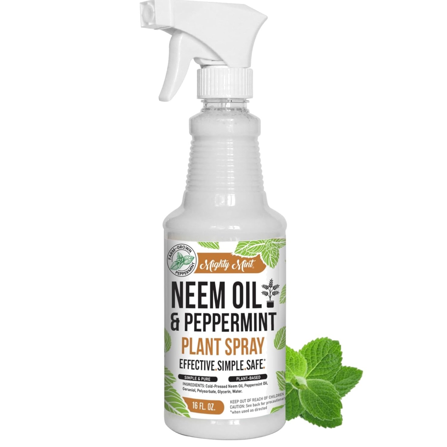 Neem Oil & Peppermint Plant Nutrient Spray – Natural Leaf Shine for Indoor & …