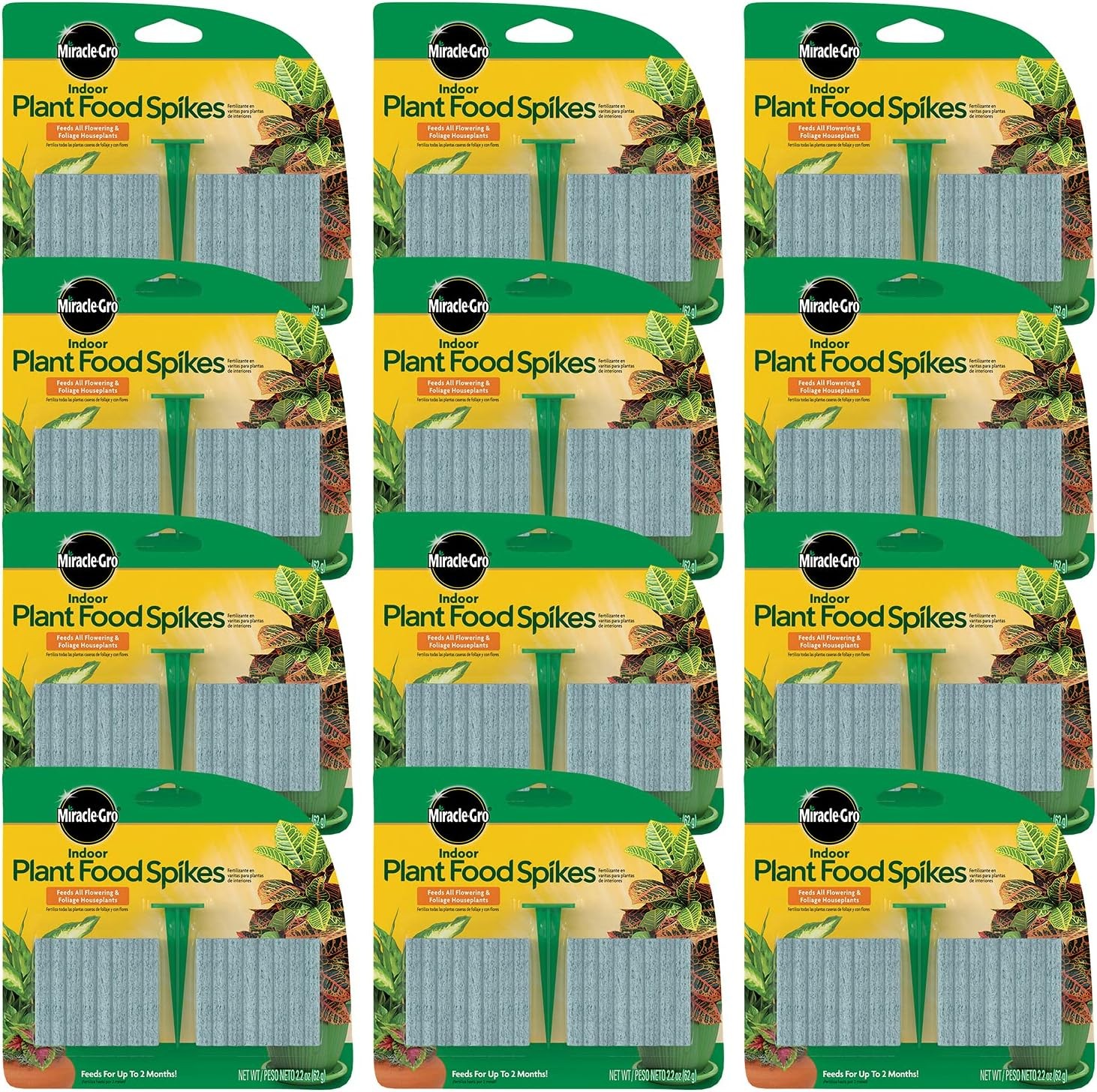 Indoor Plant Food Spikes 48 Count (12-Pack) | For Flowering and Foliage