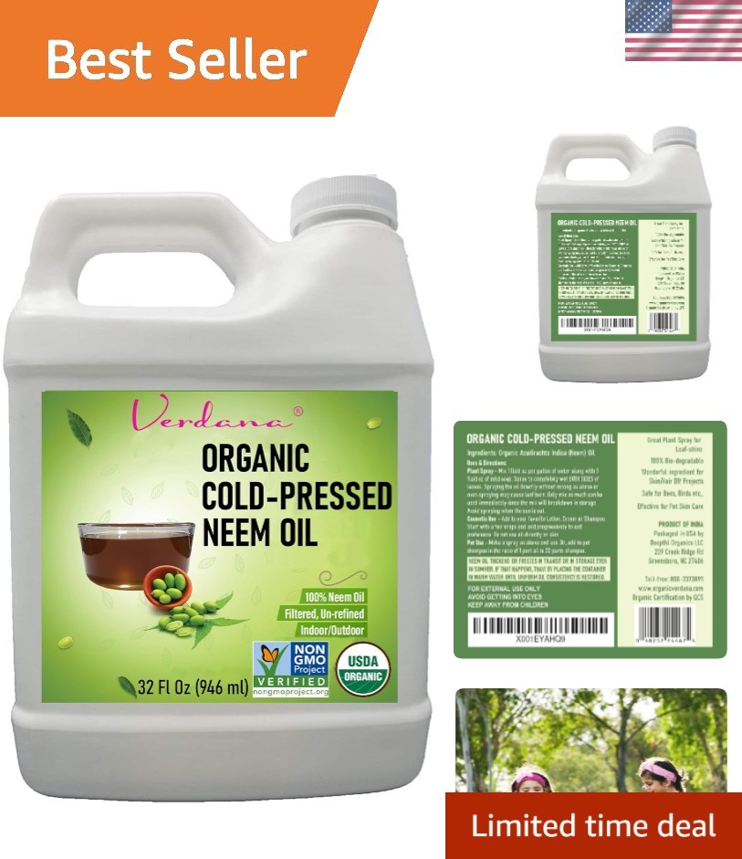 Eco-Friendly 32 Fl Oz Neem Oil – Enhance Your Garden and DIY Beauty Routine