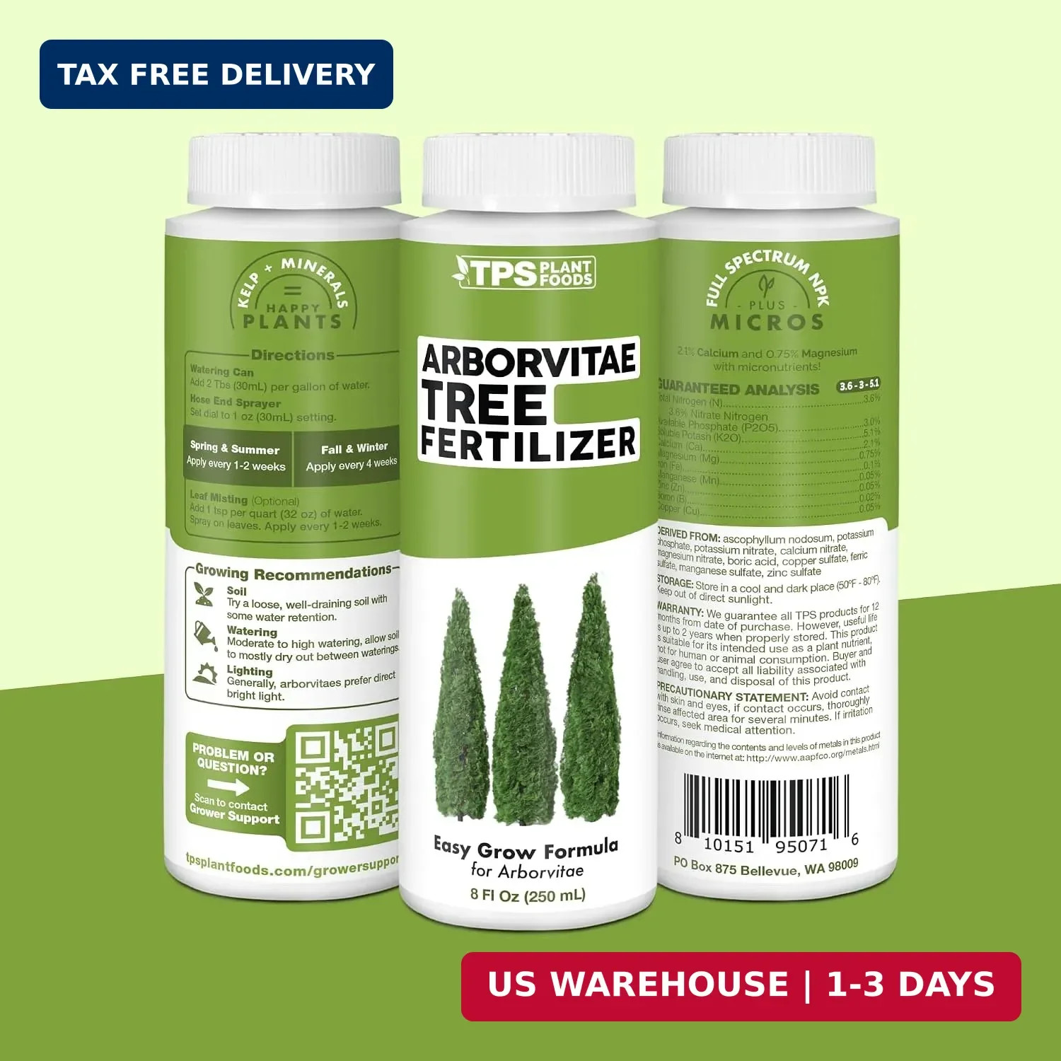 Arborvitae Tree Fertilizer – Liquid Plant Food for Greener Foliage, 1 Gal | Supp