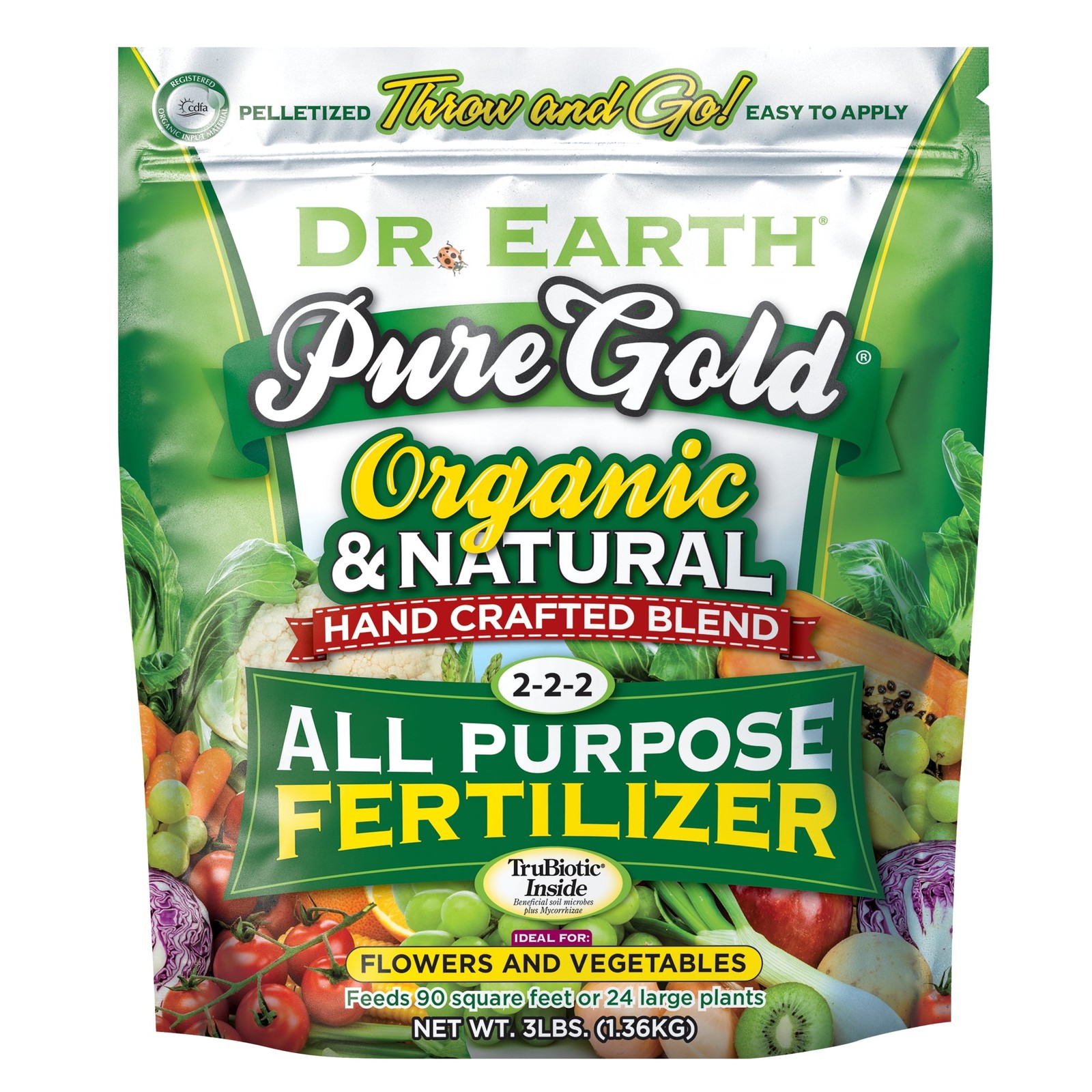 Pure Gold All Purpose Plant Food Fertilizer 2-2-2 Organic & Natural 3 lb